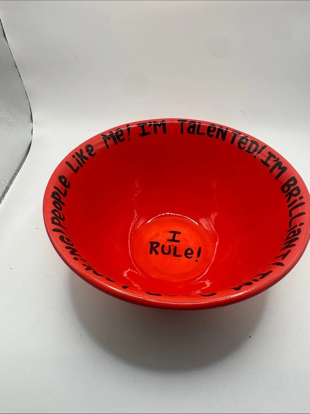 Big bowl of self-esteem Red Ceramic Serving Bowl - I Rule!